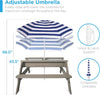 Gray Navy Kids 3-in-1 Sand and Water Table with Umbrella