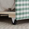 Cozy Gingham Daybed with Trundle Twin Size Sofa Bed in Cyan Linen