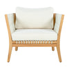Acacia Wood Lounge Chair with Woven Rope Accents