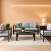 5 Piece Modern Aluminum Outdoor Patio Sectional Set