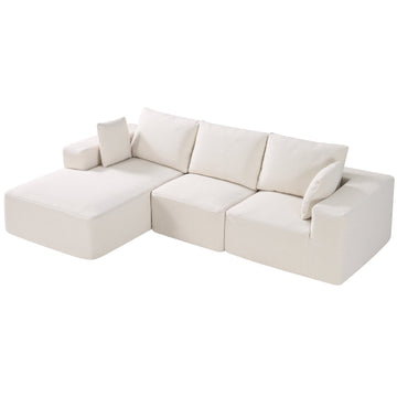 L-Shaped Modular Sectional Sofa with Chaise