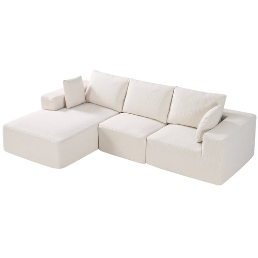 L-Shaped Modular Sectional Sofa with Chaise