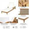 Solid Acacia & Wicker Sun Chaise Lounger, Set of 2