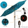 9ft Solar LED Patio Umbrella — Cerulean Blue