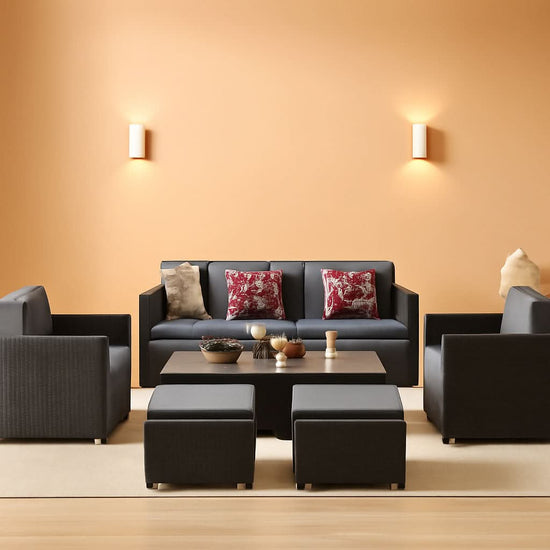 Outdoor Patio Conversation Set All Weather Gray Sectional-0