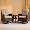Outdoor Swivel Rocker Chairs 3 Piece Wicker Set Cushioned
