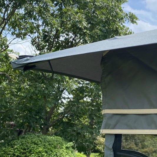 13 x 10 ft Double-Roof Gazebo with Mosquito Netting