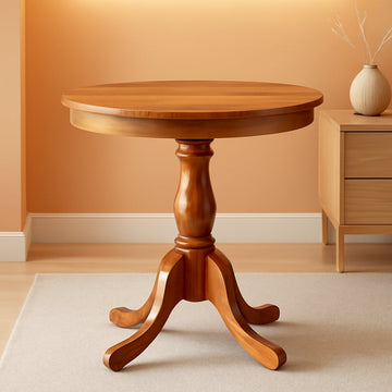 Contemporary Acacia Pedestal Round 36 Inches Table