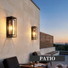 18-Inch Outdoor Wall Lantern in Matte Black, Set of 2
