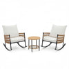3-Piece Patio Rocking Chair Set with Resin Wicker & Bistro Table