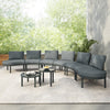 8-Piece Outdoor Sectional Sofa Set, Aluminum & Rattan-Style, Beige