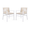 Acacia Wood Rope-Back Outdoor Dining Armchairs, Set of 2