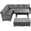 Wicker L-Shaped Patio Sectional — 5 Piece