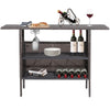 Wicker Outdoor Bar Table with 2 Mesh Shelves