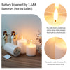 Glass Wax Flameless Effect LED Candles ( Set of 3 )
