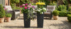 Tapered Resin Planters with Removable Inner Pots, Black (Set of 2)