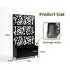 70.87Inch Hx46.06Inch W Leaf Pattern Privacy Screen With Planter Box