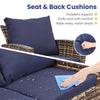 Wicker 4-Piece Outdoor Sectional Sofa Set with Glass Table