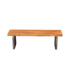 Acacia Wood Bench with Handwoven Rattan Legs
