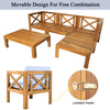 5-Piece Outdoor Sectional Sofa Set Solid Acacia Wood Beige with