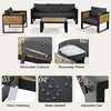 Aluminum Frame 4-Piece Outdoor Patio Conversation Set with Sofa