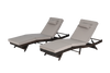 Outdoor Wicker Chaise Lounge with Adjustable Backrest, Armrests and