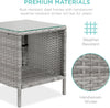 3-Piece Outdoor Wicker Bistro Set with Side Table