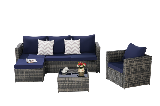Outdoor Patio Seating Set 3-piece set with Cushions for Patio, Garden
