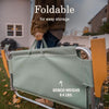 Foldable Aluminum Outdoor Bench with Wood Armrests, Seats Two