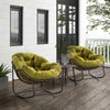 Hand-Woven Rattan Outdoor Rocking Chair, Olive Green
