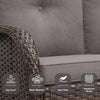 Six-Piece Brown Wicker Patio Set with Swivel Chairs