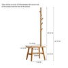 Solid Beech Hall Tree Bench with Coat Rack & Shoe Storage