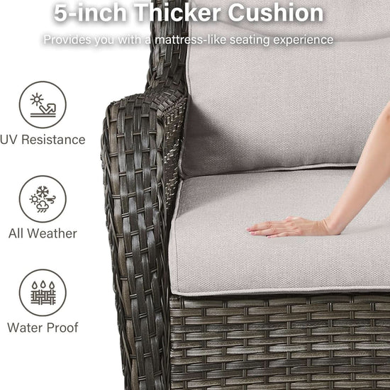 Swivel Rocker Patio Chairs Set with Cozy Coffee Table-4