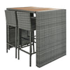 5-Piece Gray Wicker Patio Set with Cushioned Seating
