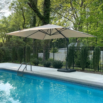 Cantilever Patio Umbrella, 9 x 11.5 ft, 360-Degree Rotation