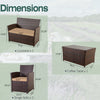 Rattan 4-Piece Bistro Conversation Set with Cushions