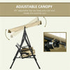 3-Seat Outdoor Patio Swing with Canopy & Cushions