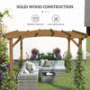 Fir Wood Pergola with Arched Roof, 10' x 12', Dark Brown