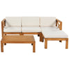 5-Piece Outdoor Sectional Sofa Set Solid Acacia Wood Beige with