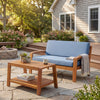 2-Piece Outdoor Teak & Acacia Wood Conversation Set