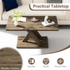 Rustic Brown Geometric Coffee Table, 37.5"