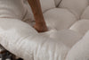 Hand-Woven Rattan Rocking Chair with Cushion, White