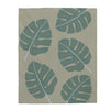 Abstract Leaves Green Plush Throw Blanket