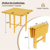 Folding Round-Corner Drop-Leaf Dining Table, Seats 2-4