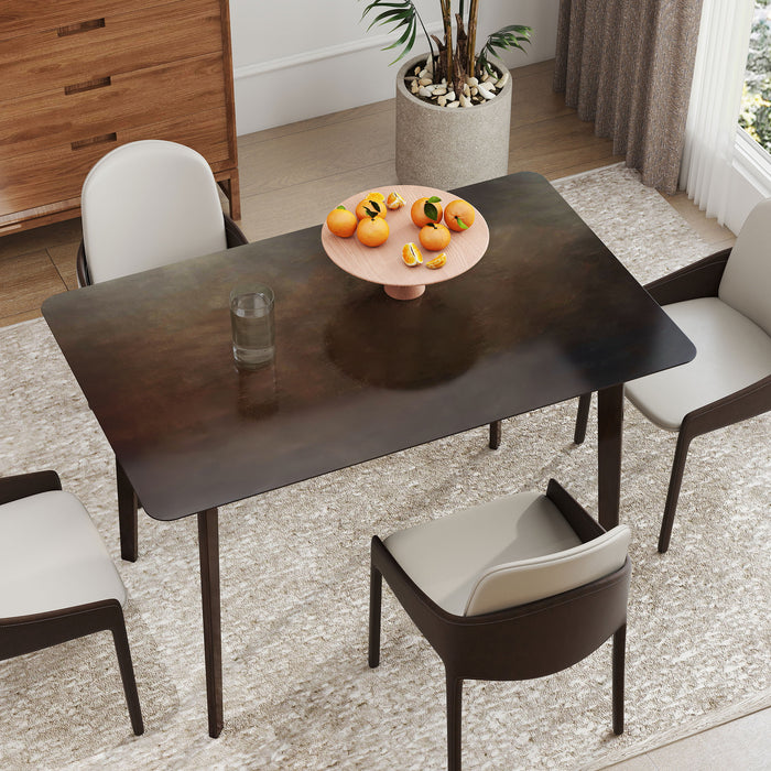 Clean Lines, Dark Mahogany Finish