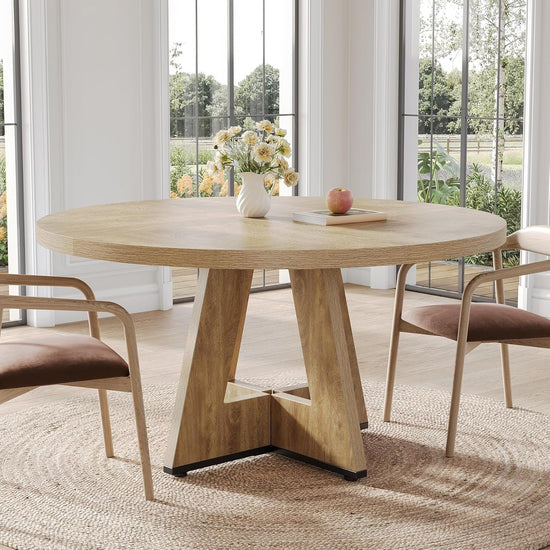 Premium Quality Oak Circular Dining Table Pedestal-2