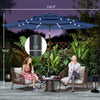 9.7 ft Solar LED Patio Umbrella, Navy Blue (Base Not Included)