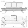 Adjustable Wood Daybed Sofa — Gray
