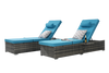 Set of 2 Outdoor Rattan Chaise Lounge Chairs with Adjustable Backrests