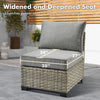 Dark Gray Wicker 6-Piece Cushioned Patio Sectional Set